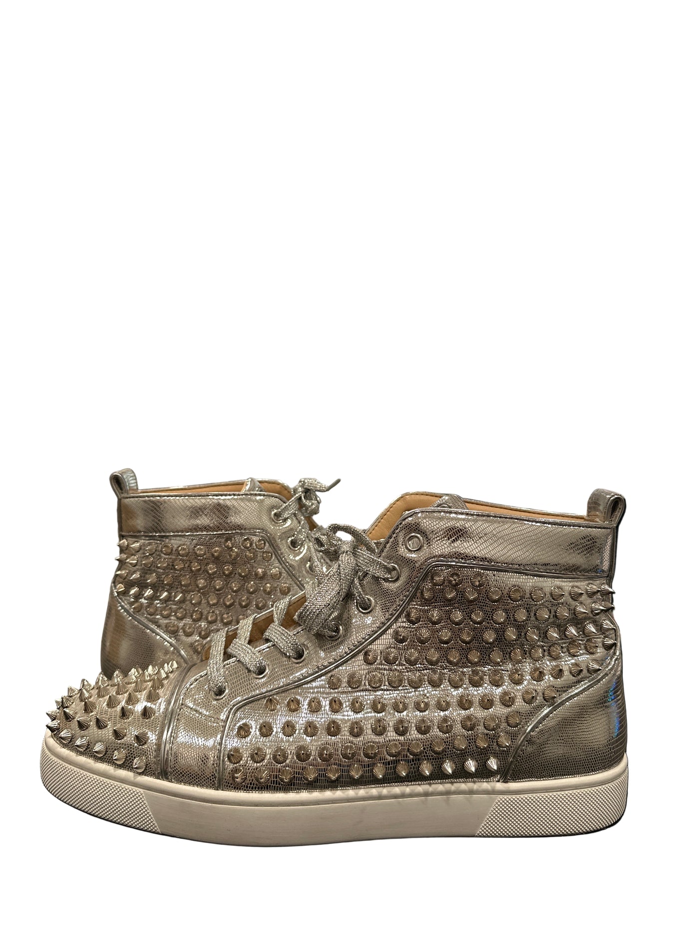 Christian Louboutin Spike Accents Leather Sneakers