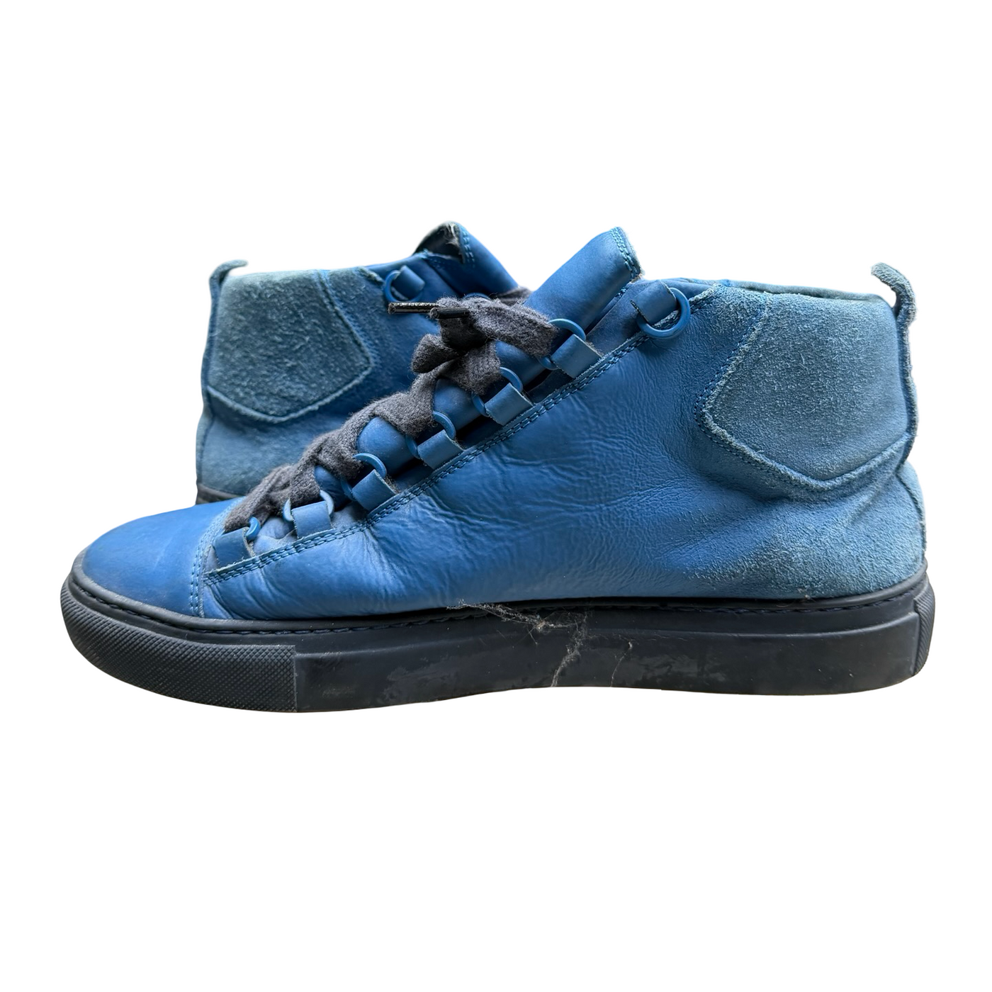 Balenciaga Arena High-Top Trainers Blue Leather