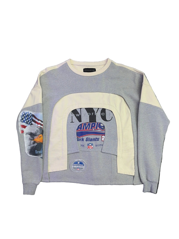 WDW Arched Collage Crewneck Sweater Grey