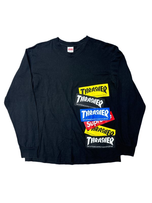 Supreme Thrasher Multi Logo L/S Tee Navy