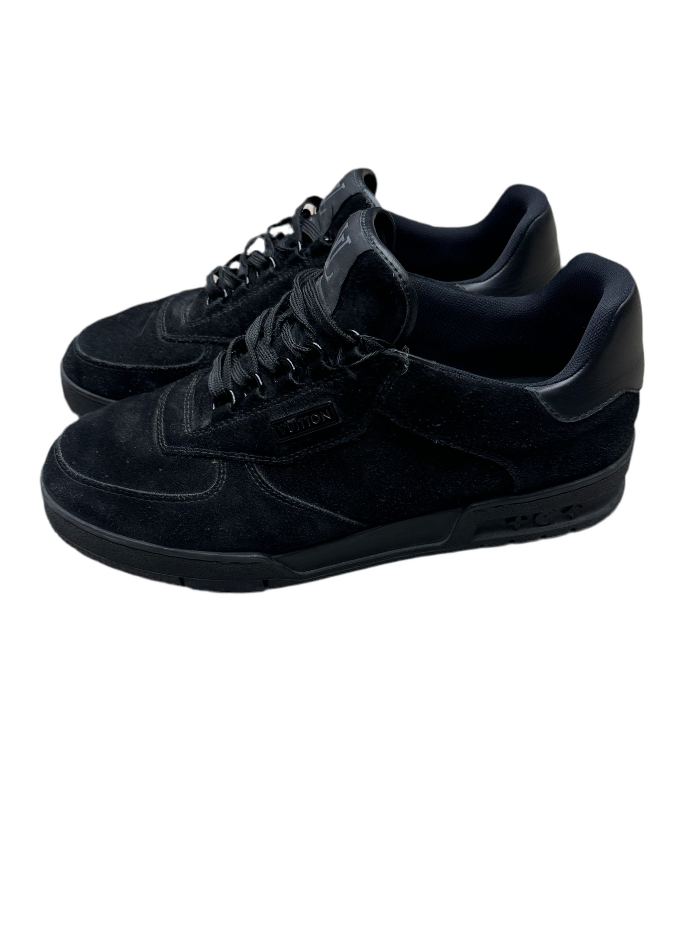 LV Trainer Low Black Suede