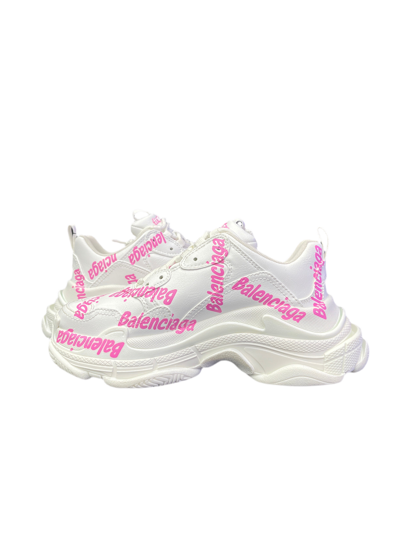 WMNS Balenciaga Triple S Logotype White Pink