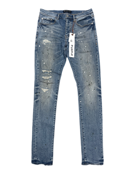 Purple Brand Splatter Paint Ripped Jeans