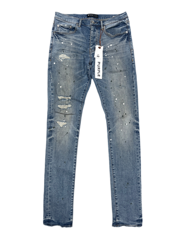 Purple Brand Splatter Paint Ripped Jeans