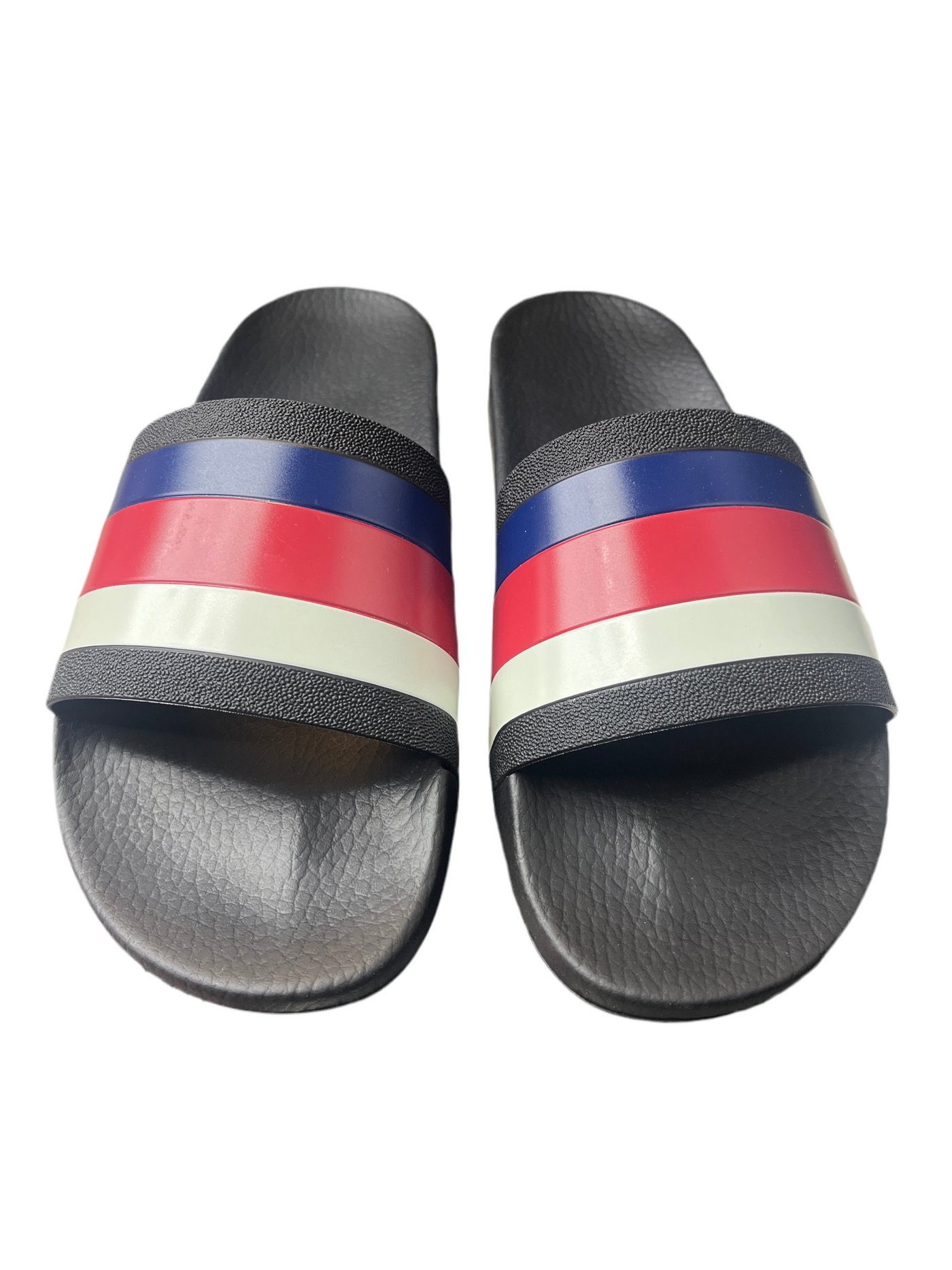 Gucci Pursuit Pool Slides Blue White Stripe