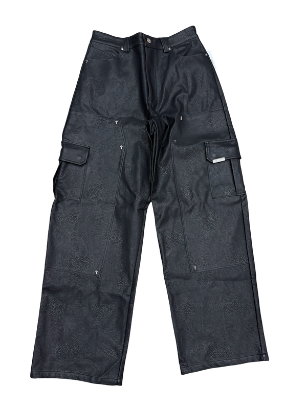 RTA Ryan Faux Larther Wide Leg Carpenter Pants
