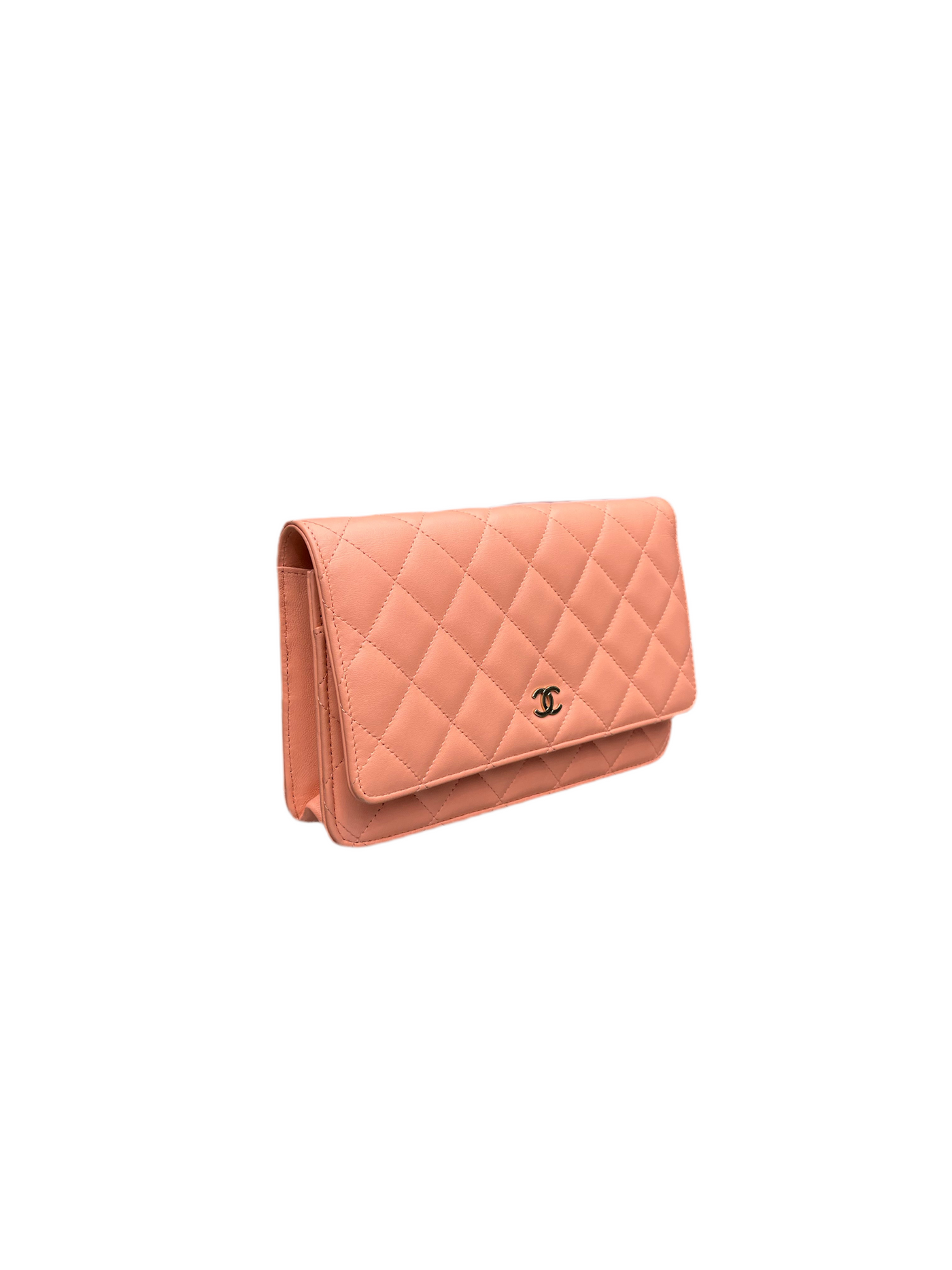 Chanel Quilted Wallet On Chain Coral Pink