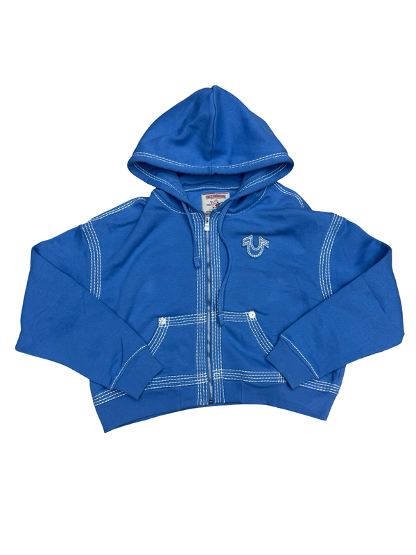 True Religion Super QT Pacific Coast Crop Zip Hoodie