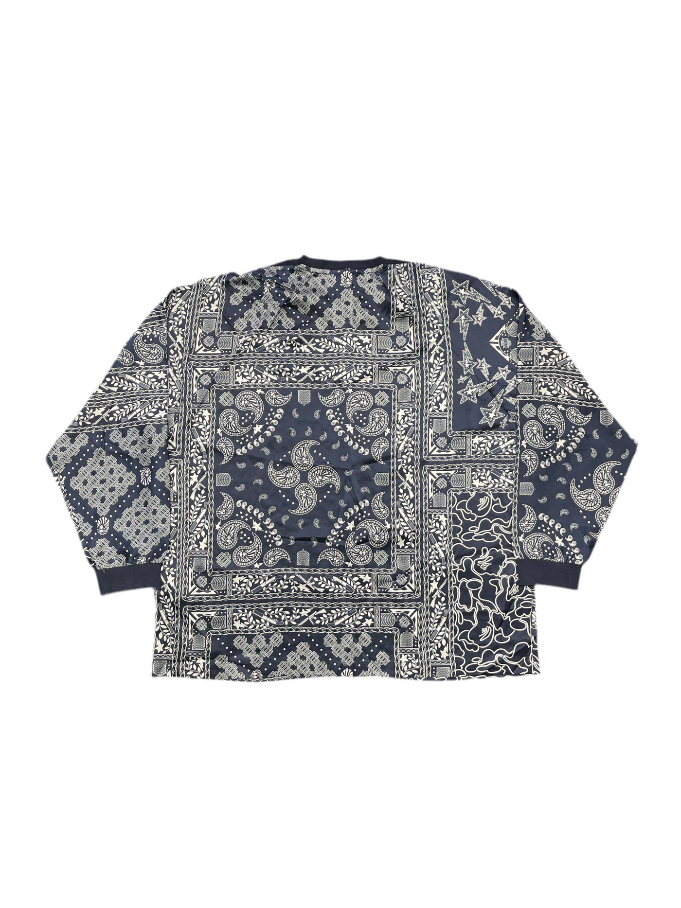 BAPE Black Silk Woven Paisley Tee Navy
