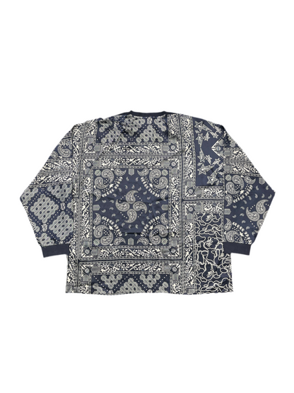 BAPE Black Silk Woven Paisley Tee Navy