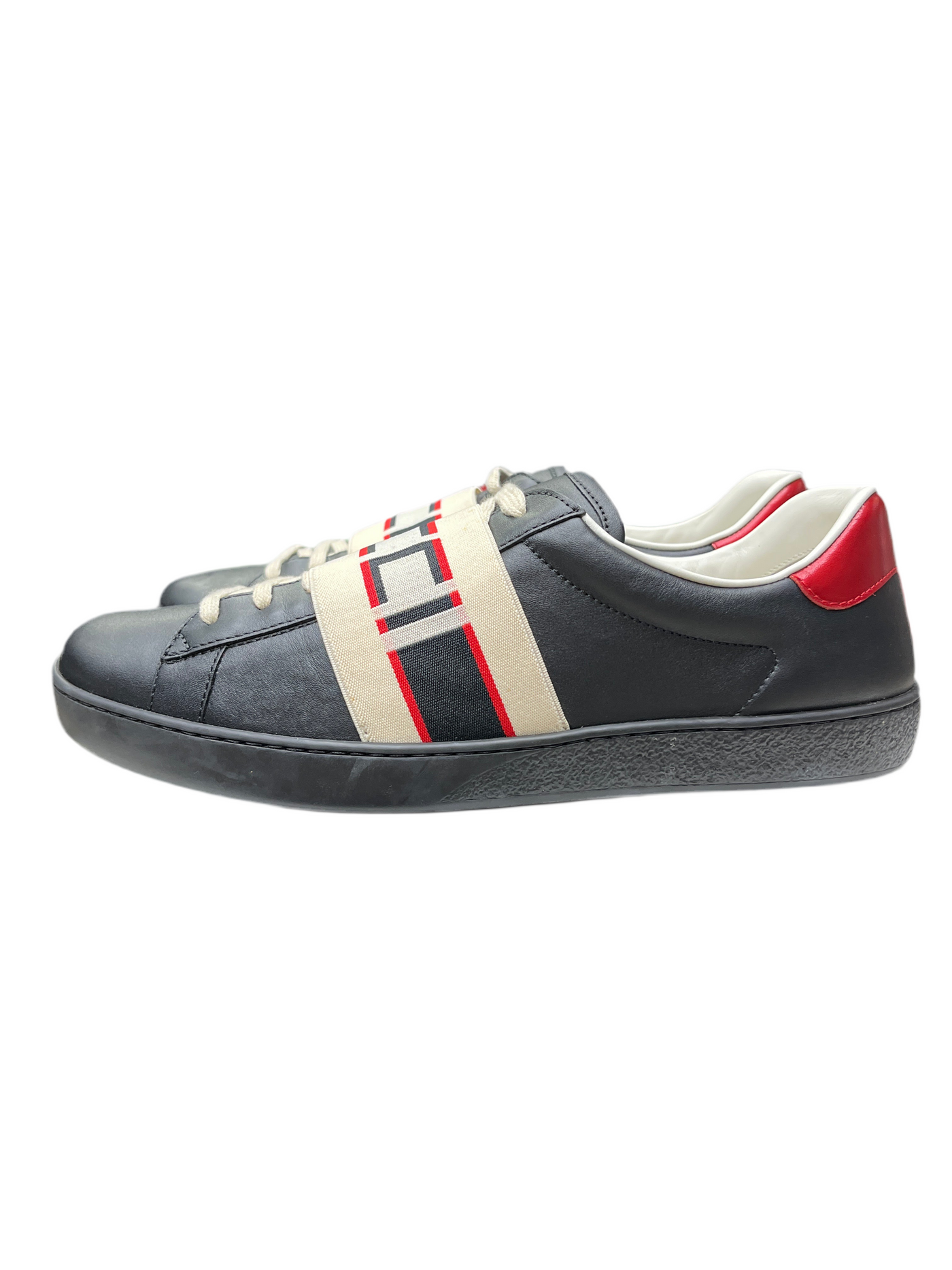Gucci Ace Stripe Leather Black