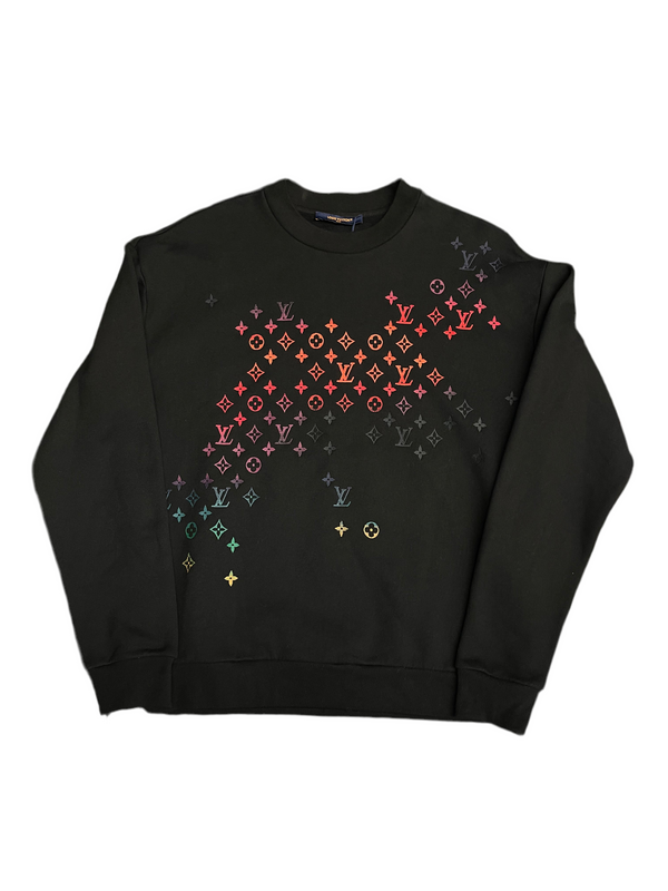 LV Embroidered Gradient Sweater Black