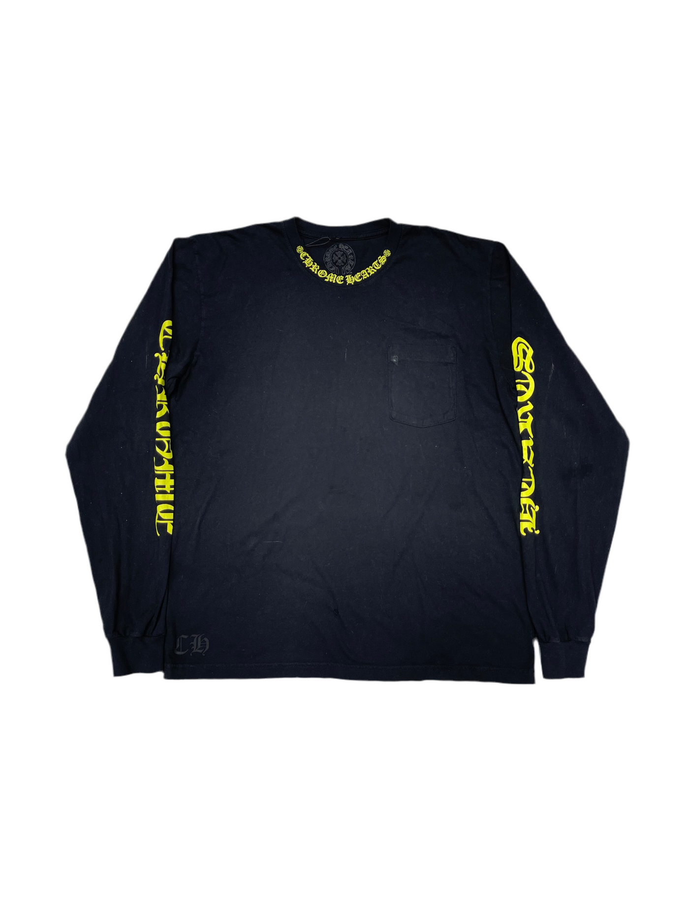 Chrome Hearts Neon Green Collar L/S Shirt Black