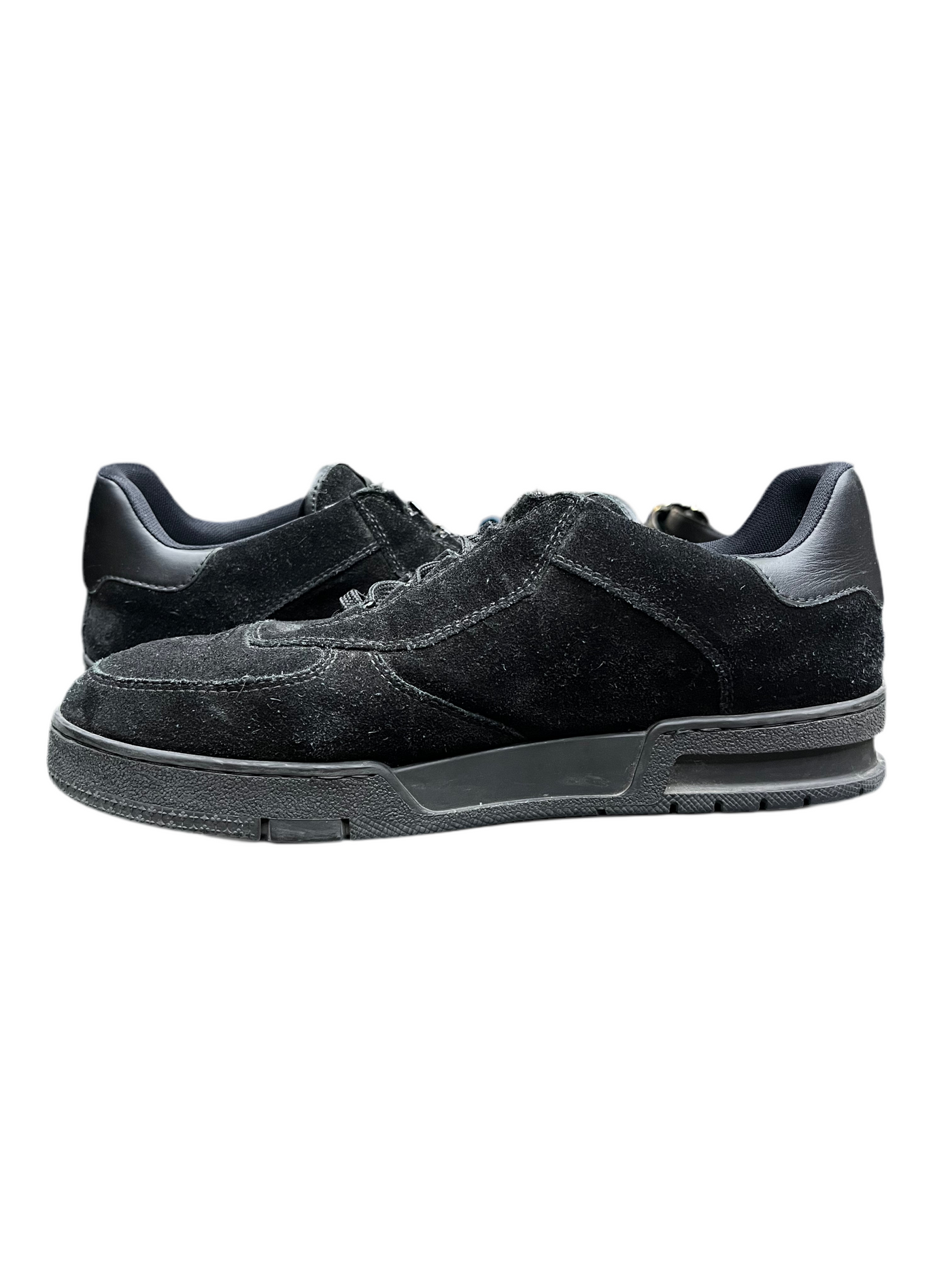 LV Trainer Low Black Suede