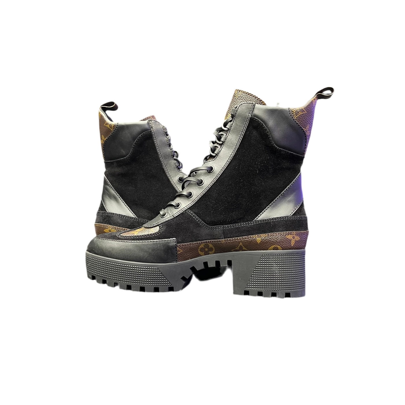 LV Laureate Platform Desert Boot Black Brown