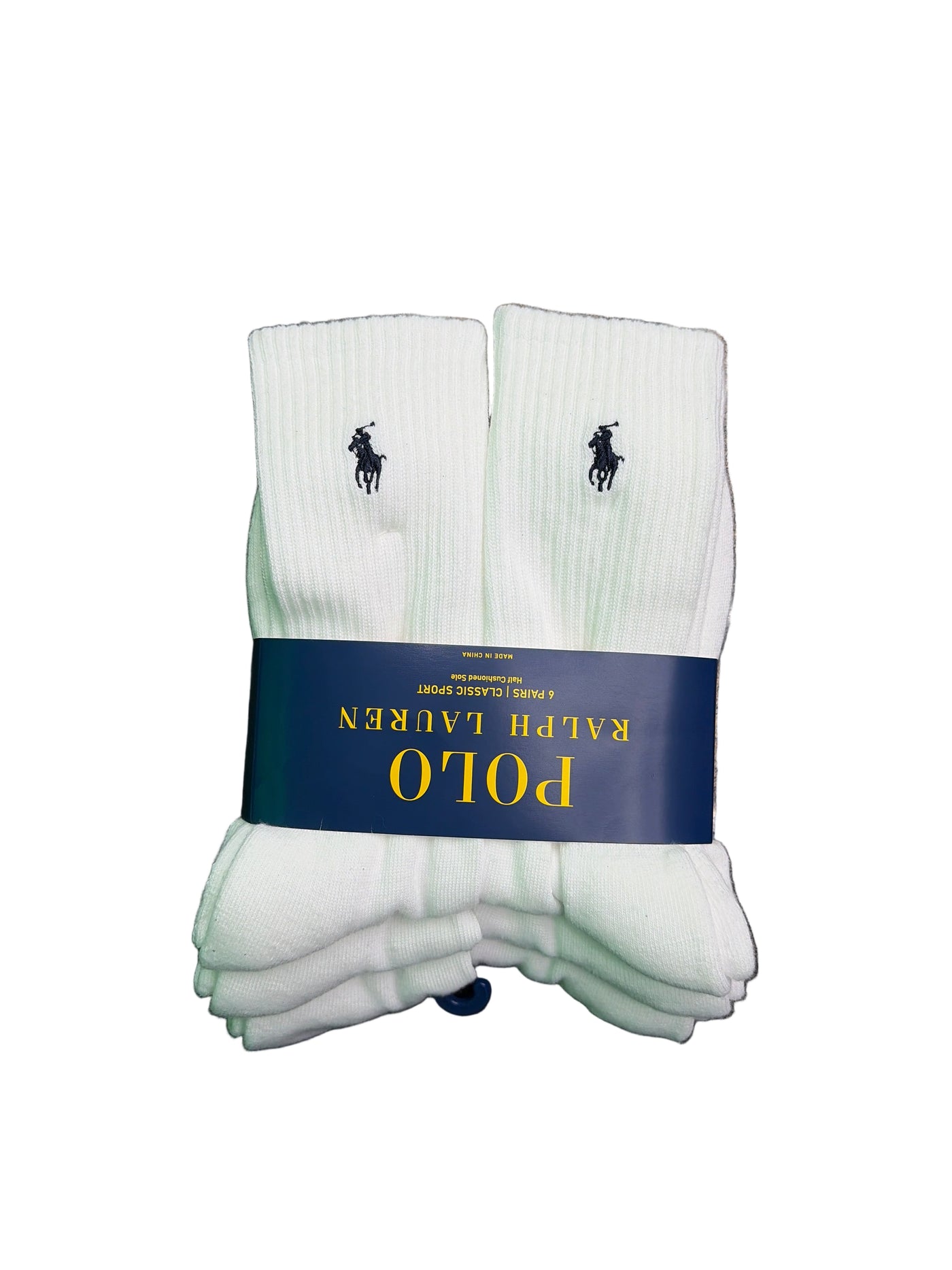 Polo Classic Sport High Socks White 6 Pack