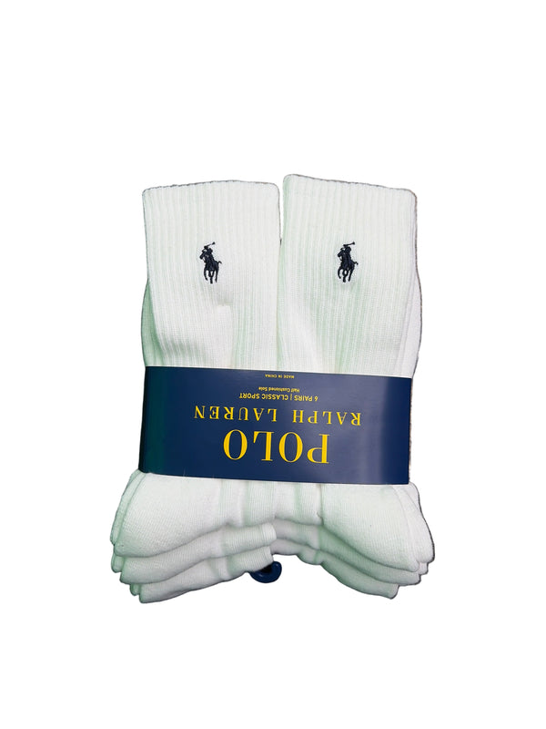 Polo Classic Sport High Socks White 6 Pack