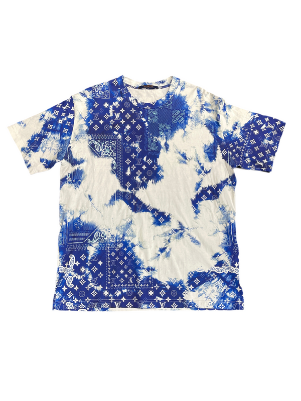 LV Monogram Paisley Print T-Shirt White Blue