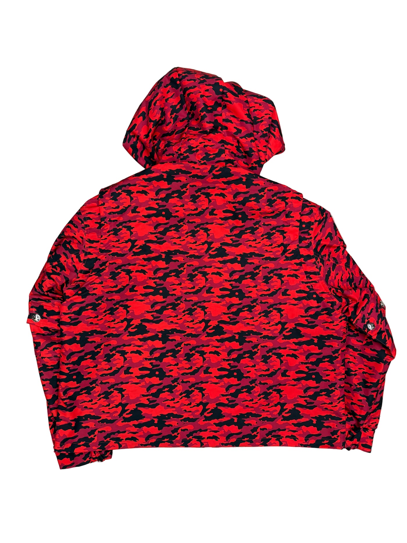 Saint Vanity Nylon Hooded Jacket Red Tiger Camo