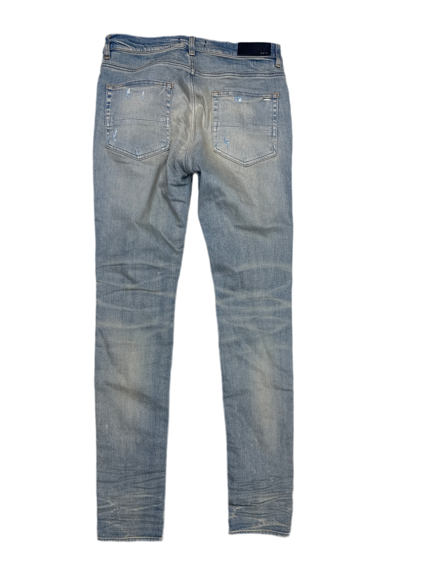Amiri Ripped Blue Washed Jeans