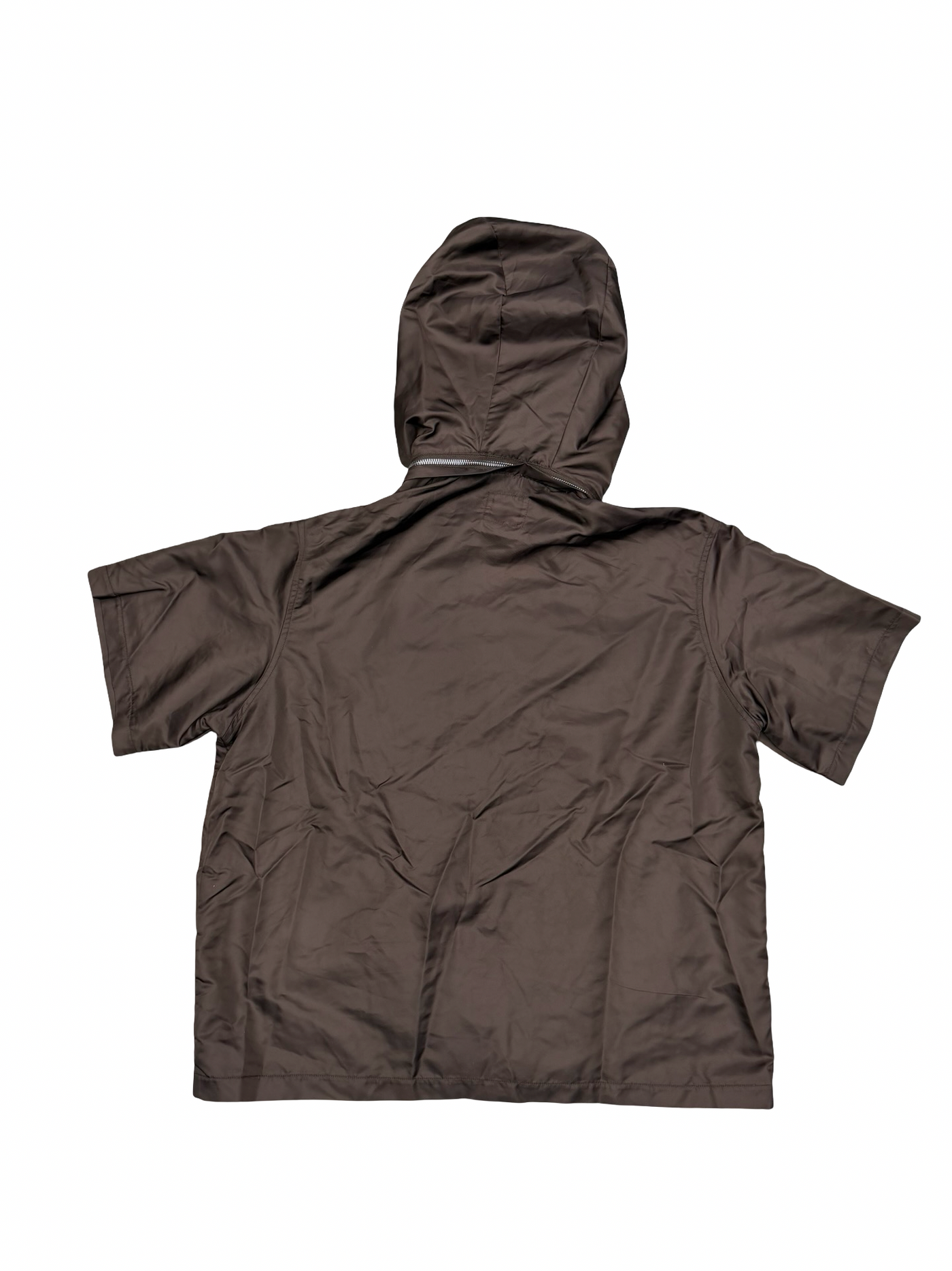Saint Vanity Nylon Hooded Button Up Brown