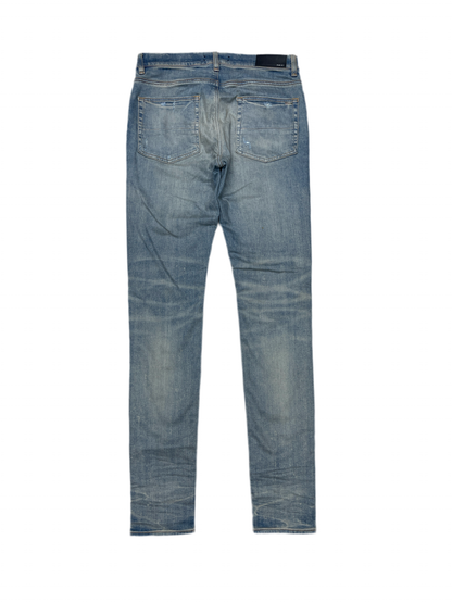 Amiri Cheetah Patch Jeans Blue