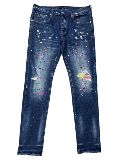 Purple Denim Repair Stitch Skinny Jeans