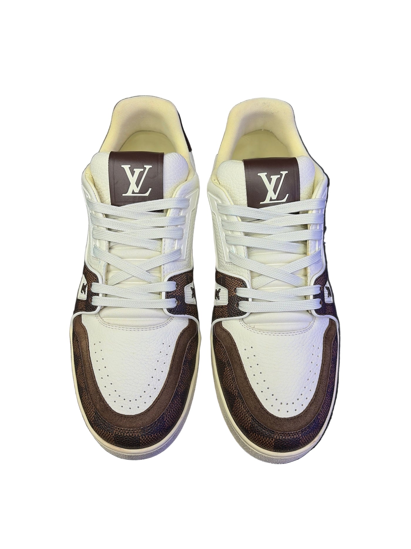 LV Trainer White Moka Brown