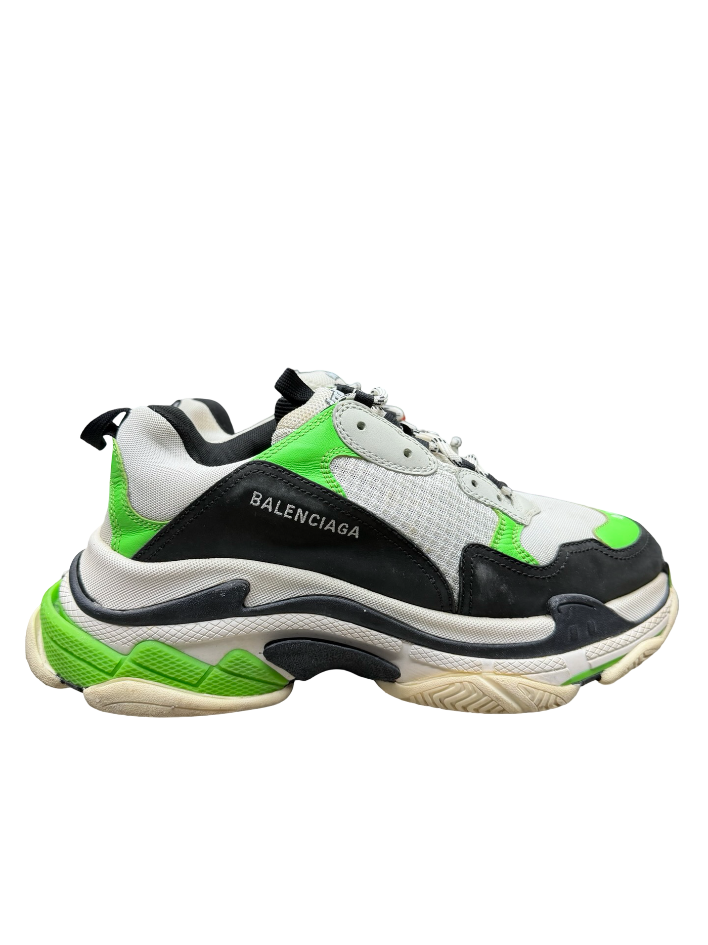Balenciaga Triple S White Green Fluo Sneakers
