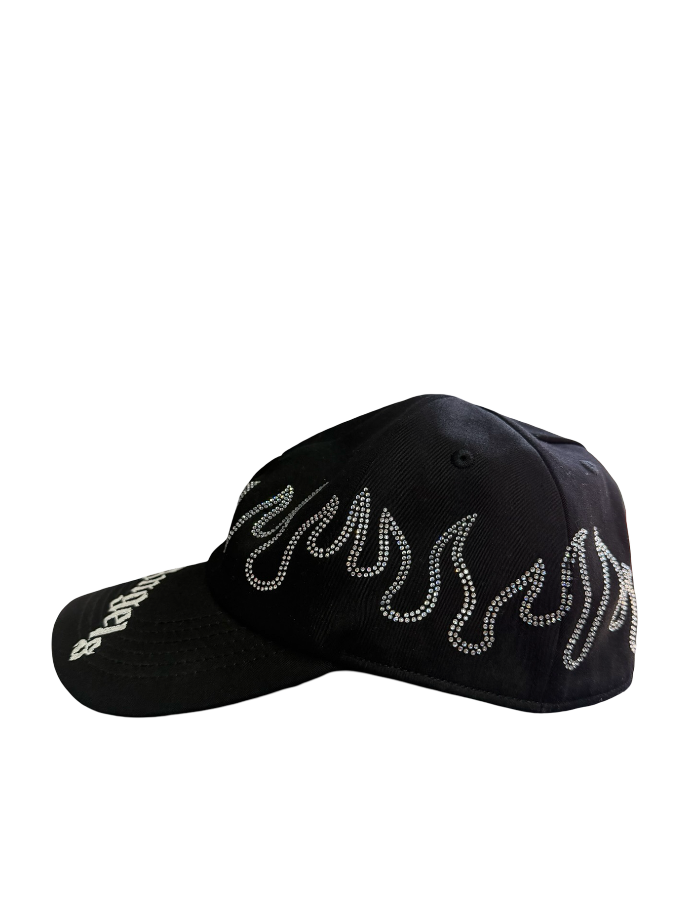 Palm Angels Rhinestone Flame Logo Baseball Cap