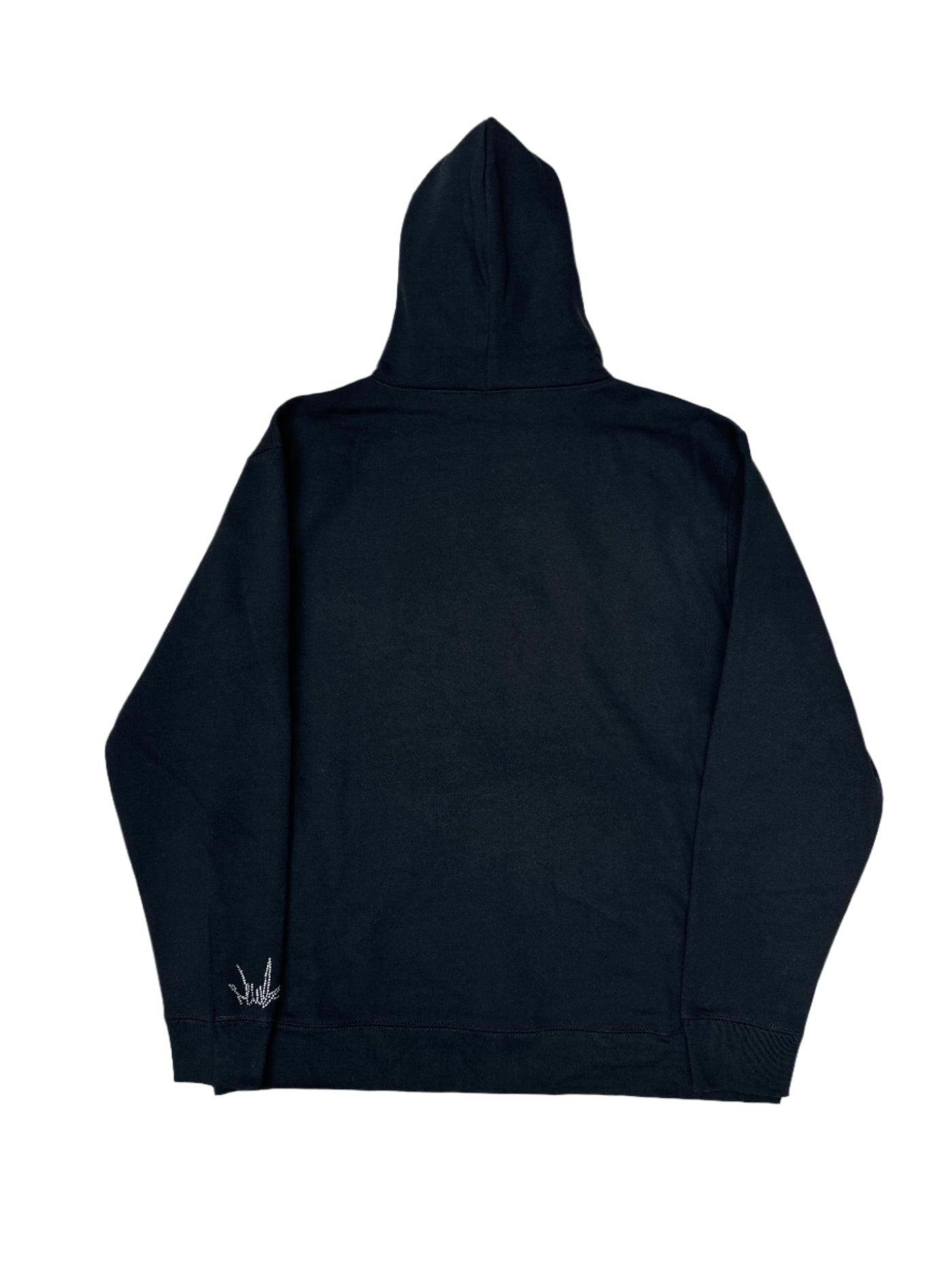 NewYrrk Black Pullover Hoodie w/ White Crystals