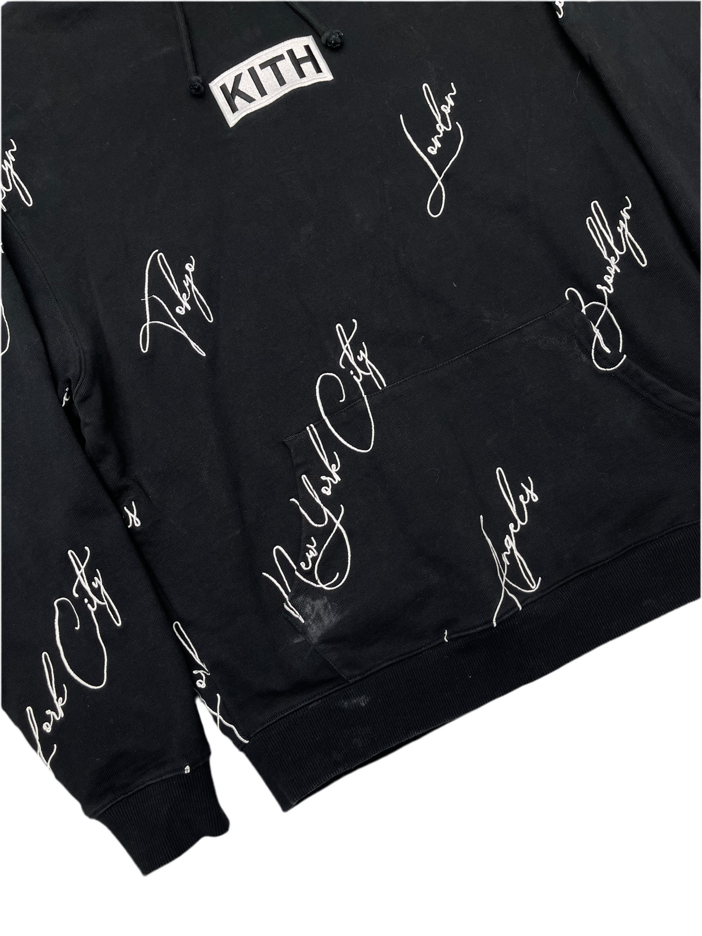 KITH City Script Logo Hoodie Black