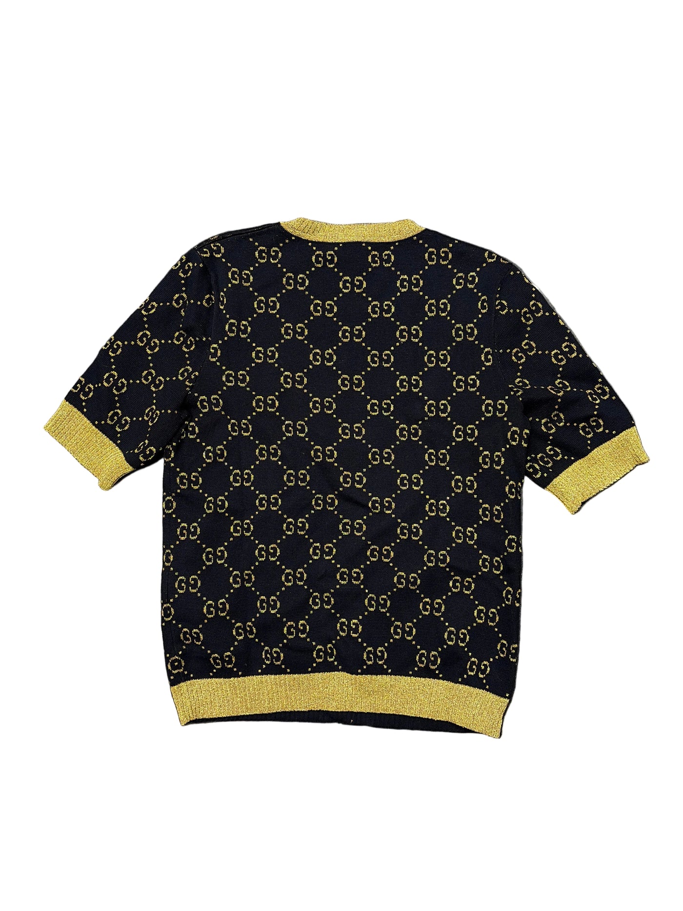 Gucci GG Cotton Lame Top Blue Gold