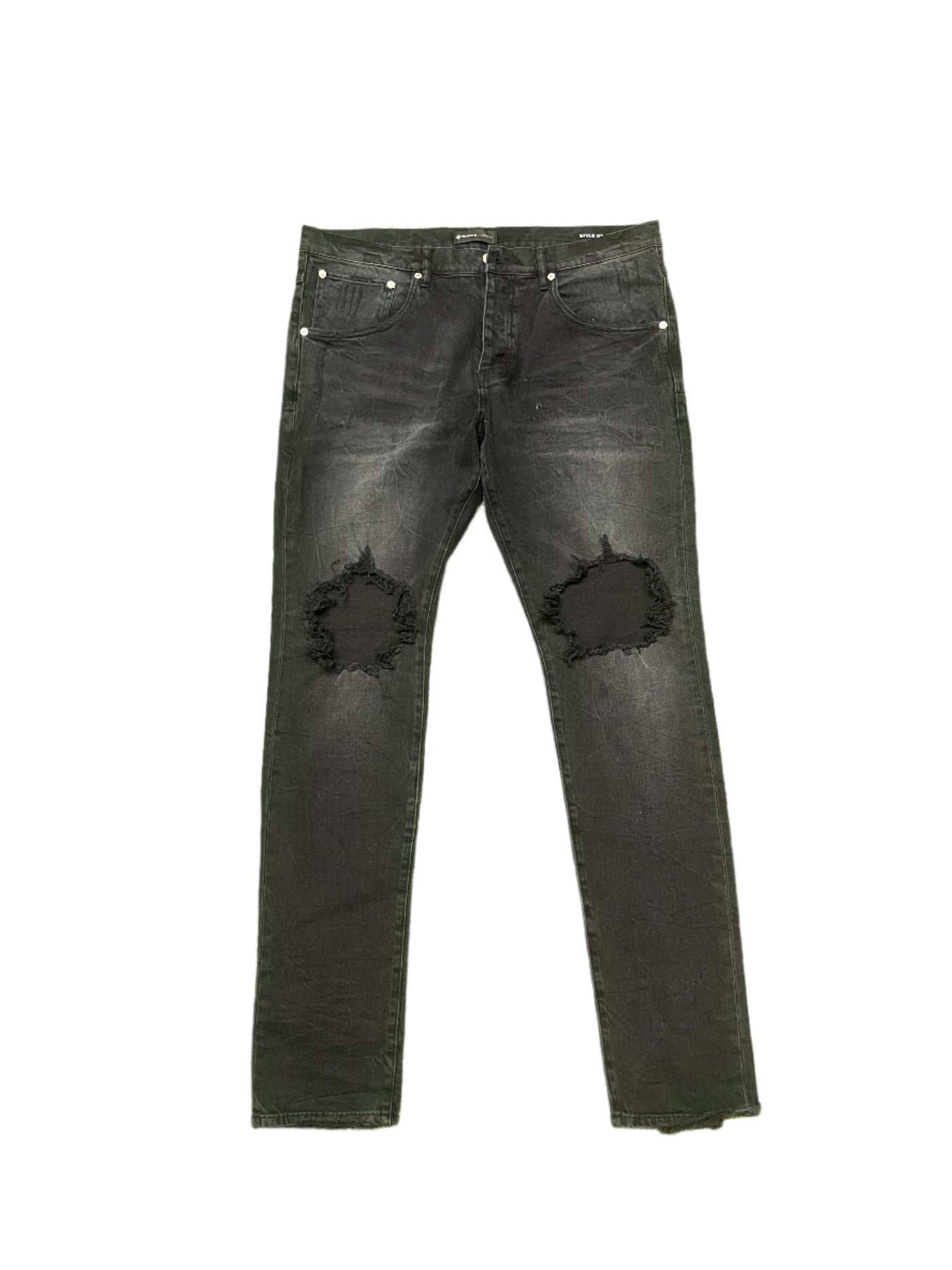 Purple Brand  Black Blowout Knee Distressed Jeans