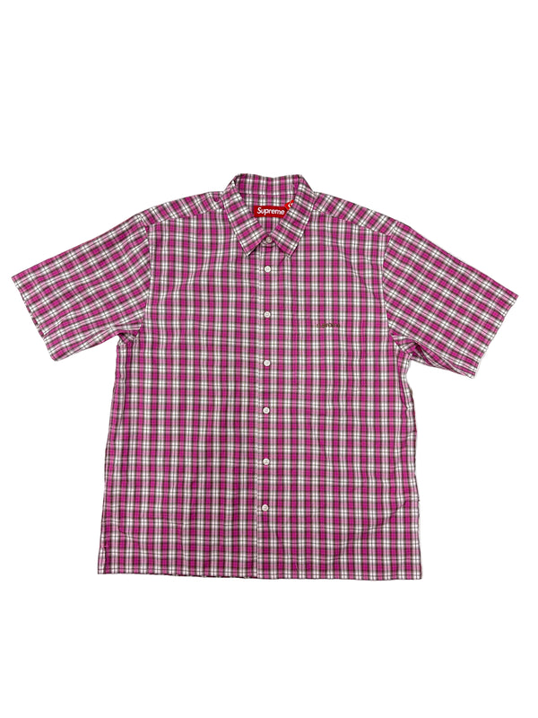 SS25 Supreme Mini Plaid S/S Shirt Pink