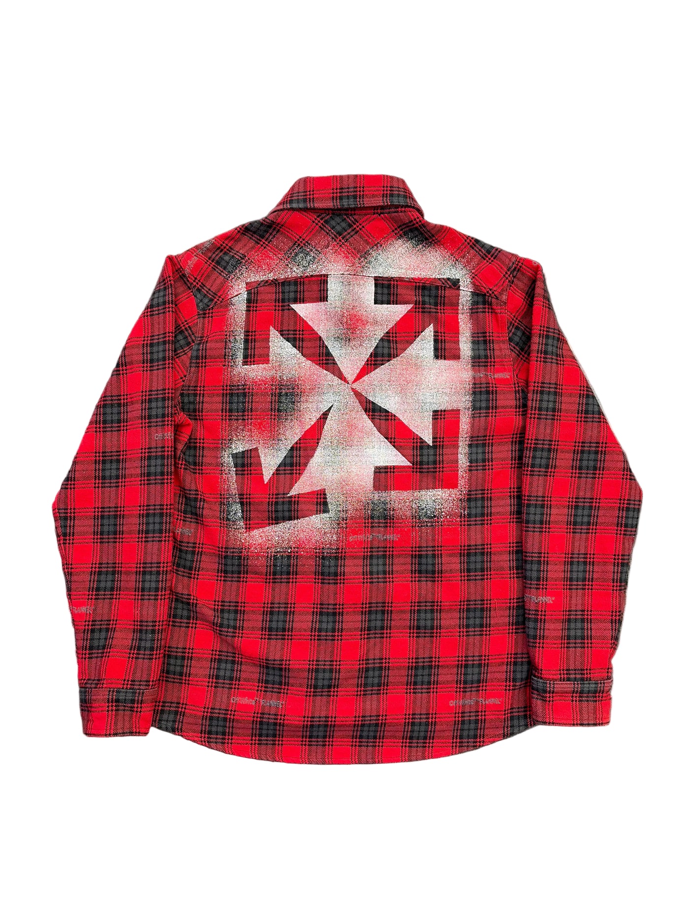Off-White Stencil Check Coach Jacket Red