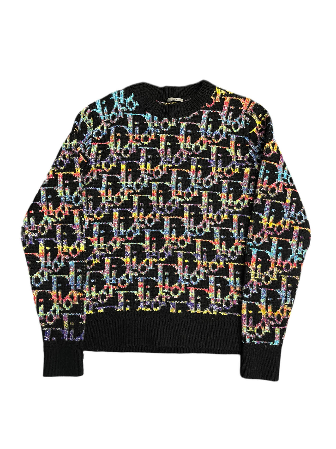 Dior Oblique Jacquard Knitted Pullover Black Multicolor