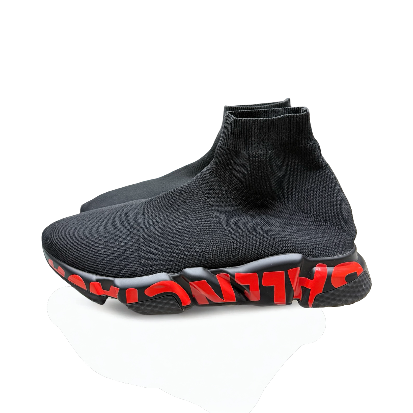 Balenciaga Speed Trainer 2.0 Black Graffiti Printed Sole Sneakers