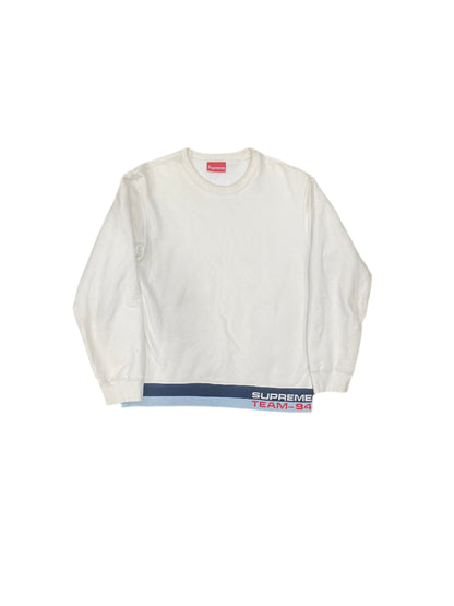 Supreme Rib Stripe Crewneck White