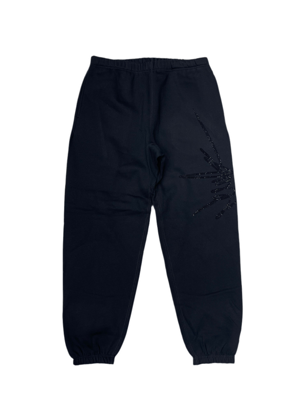 NewYrrk Black Sweatpants w/ Black Crystal