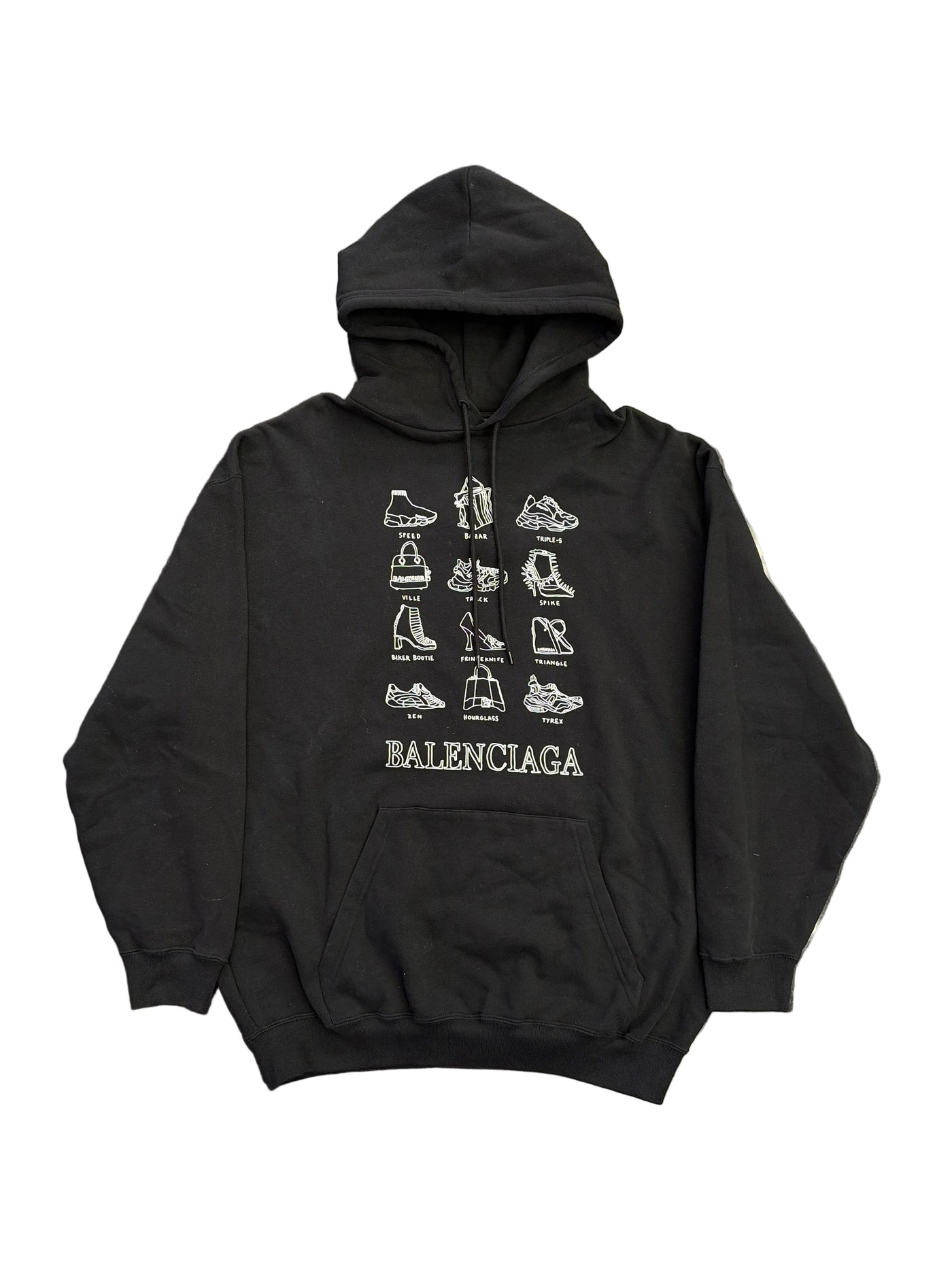 Balenciaga Catalog Logo Hoodie Black