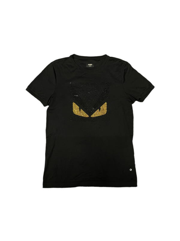 Fendi Crystal Monster T-Shirt Black