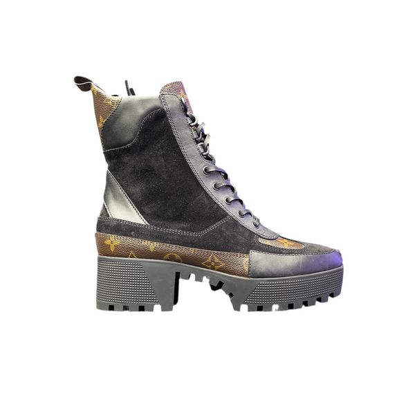 LV Laureate Platform Desert Boot Black Brown