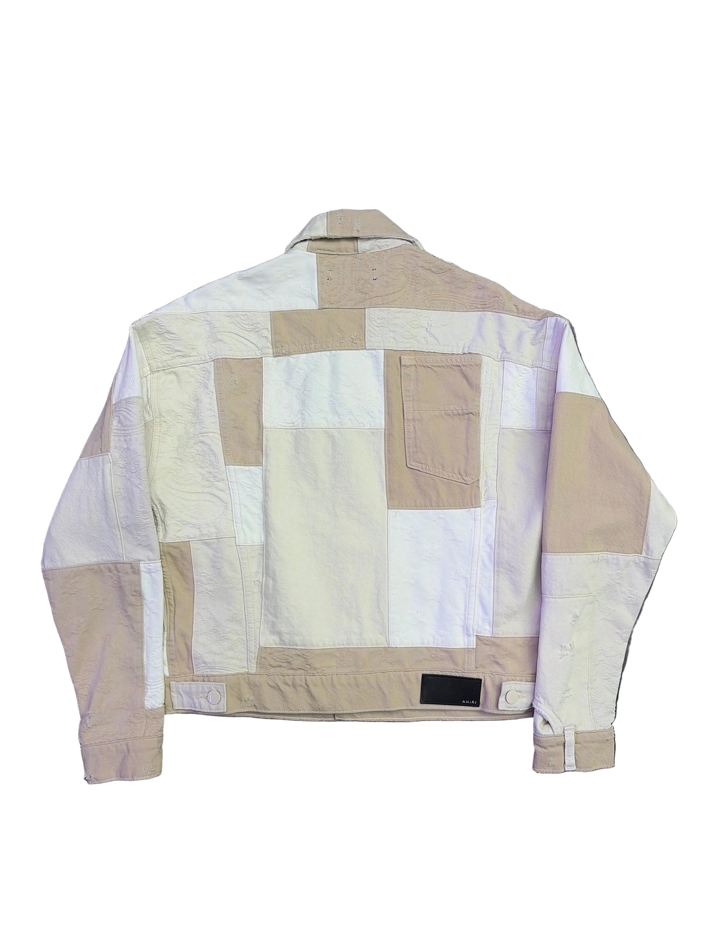 Amiri Bandana Patchwork Trucker Jacket Beige