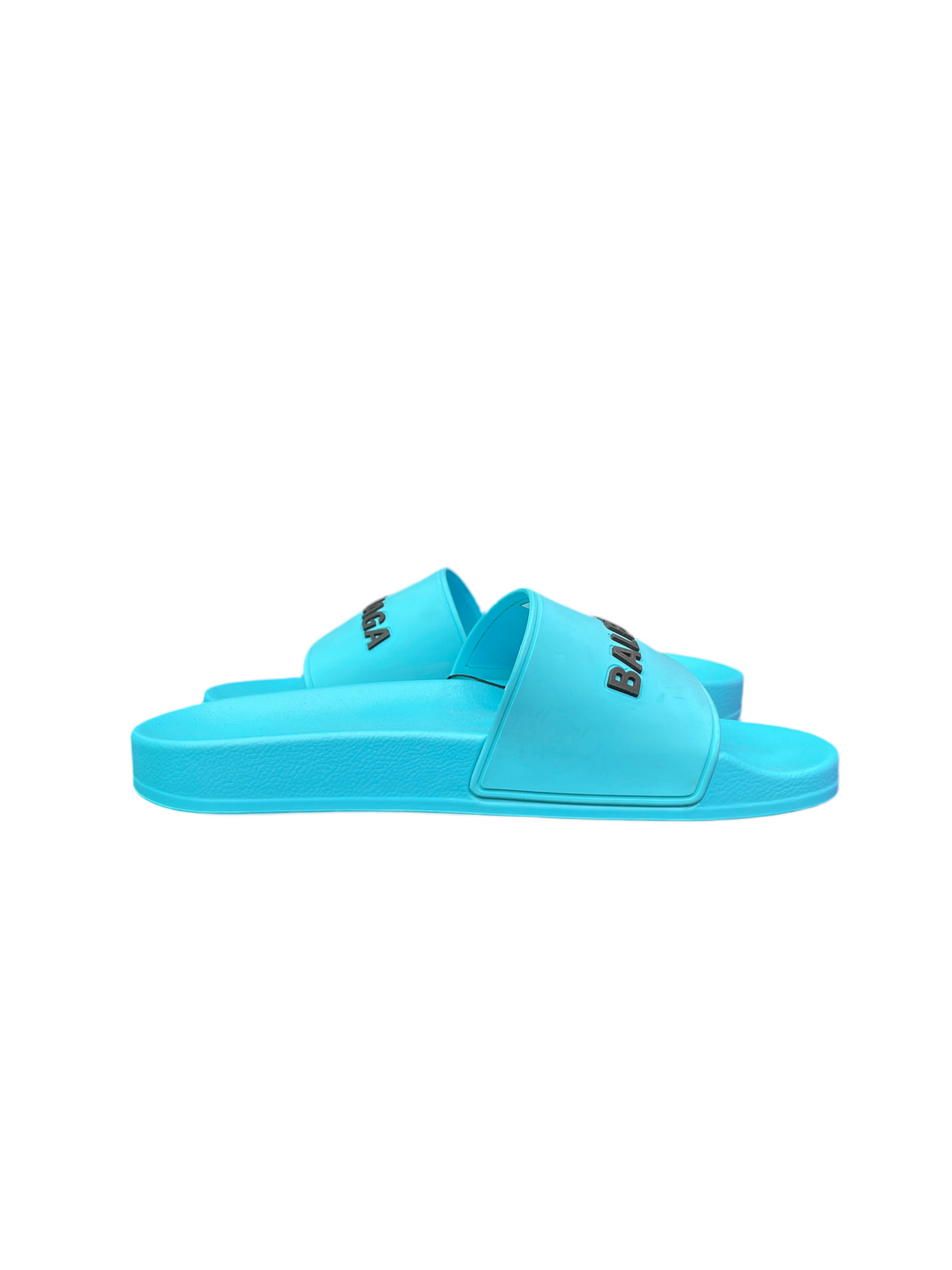 Balenciaga Pool Slides Turquoise Black