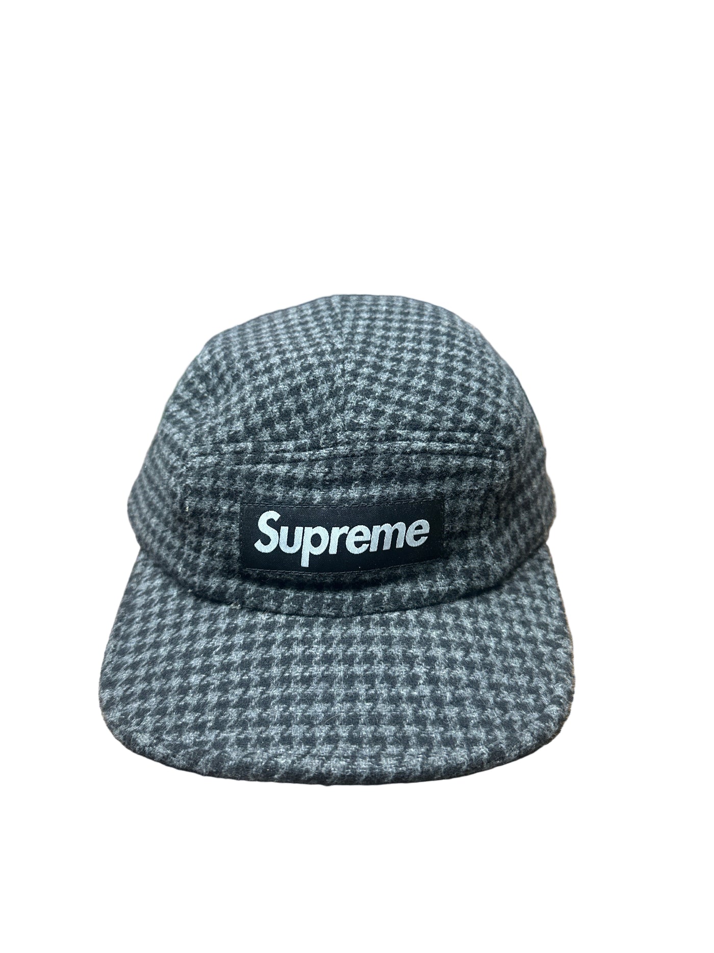 Supreme Houndstooth Wool Camp Cap Black