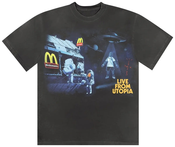 Cactus Jack Travis Scott x McDonald's Live From Utopia Tee Black