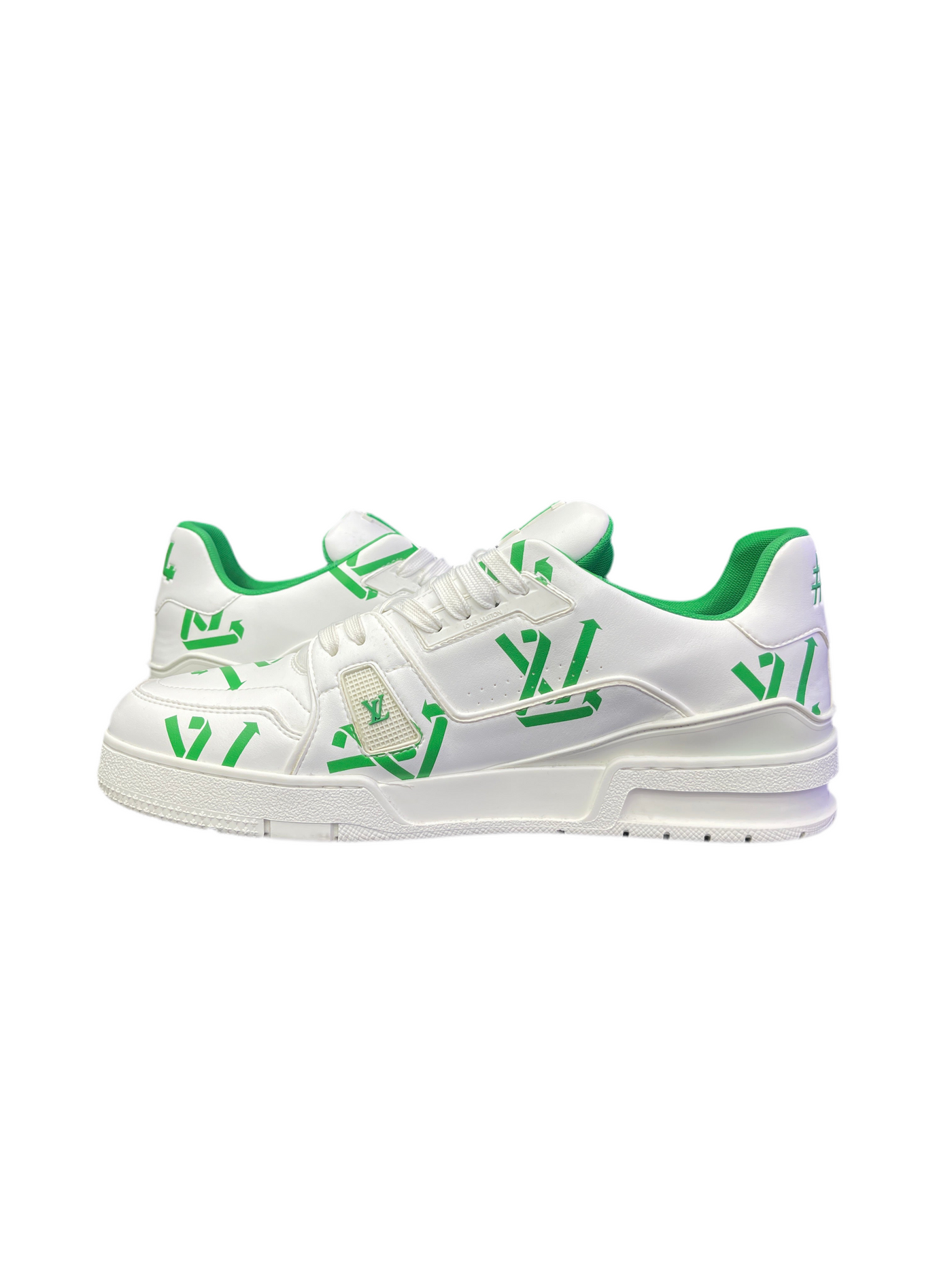 LV Trainer White Green Recycled