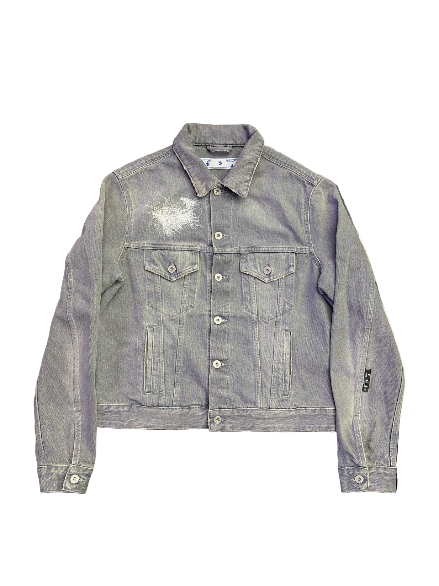 Off-White Scratch Arrows Denim Jacket Stone Grey