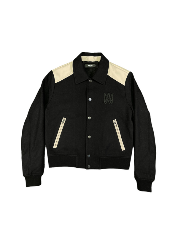 Amiri MA Band Bomber Jacket Black Cream